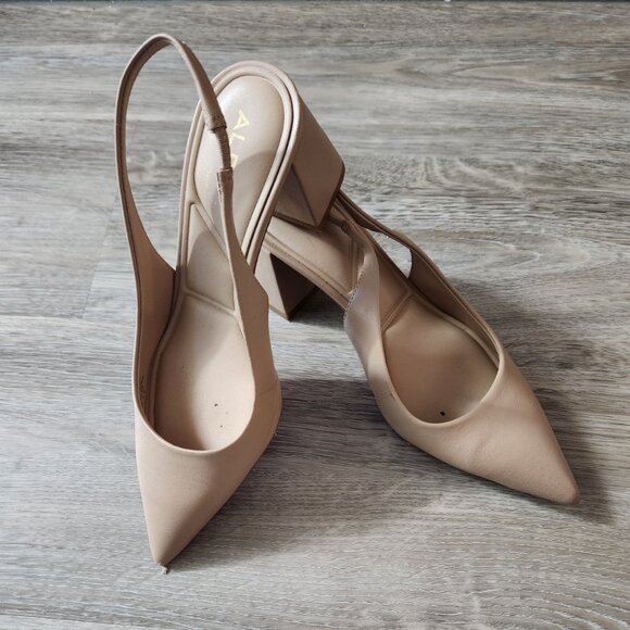 Aldo - Nude Slingback Block Heel Pumps - sz 5 - Picture 1 of 1